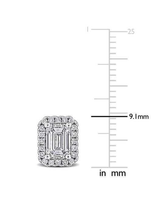 Created Forever Metallic 2 Ct Emerald And Round Lab Grown Diamonds Tw Fashion Post Earrings for men