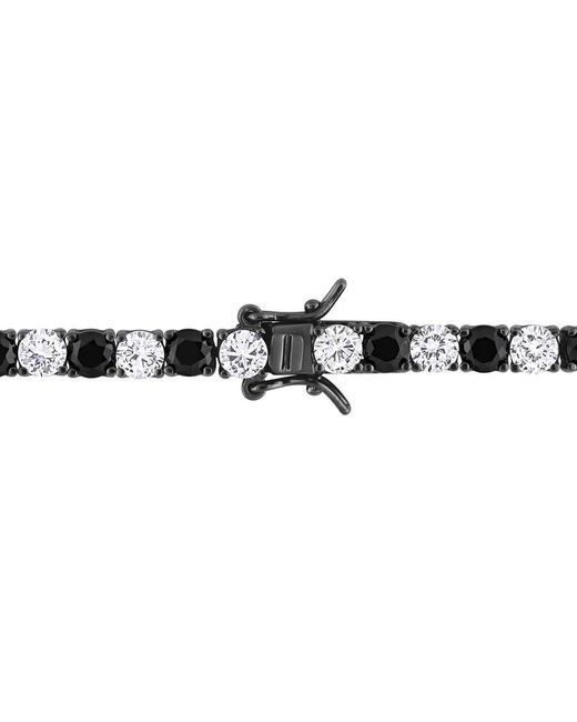 Amour Black 17 Ct Tgw Created And Sapphire Tennis Bracelet for men