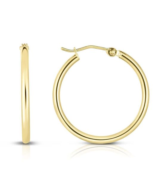 Tresorra Metallic 14K Hoop Earrings