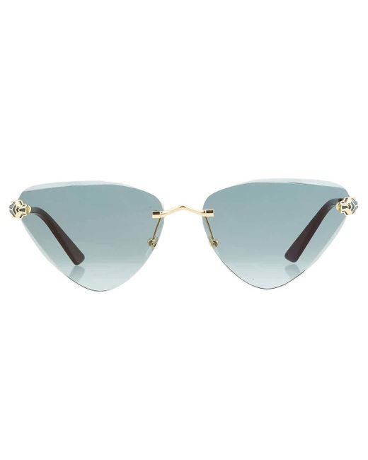 Cartier Blue Turqoise Flash Cat Eye Sunglasses