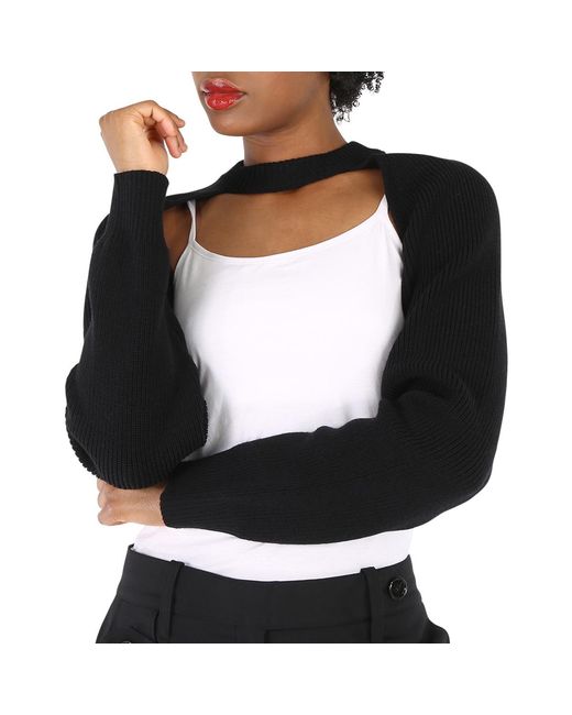 Burberry Black Ladies Wool-Blend Shrug for men