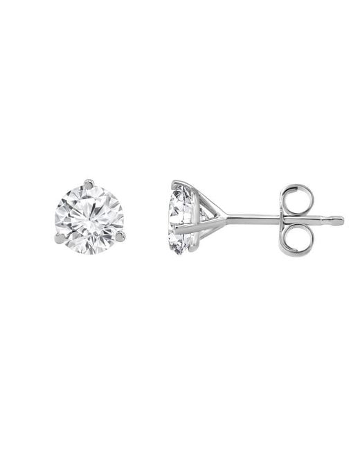 Brilliant Diamond White 14Kt 2.00 Carat Lab Grown Diamond Stud Earrings For