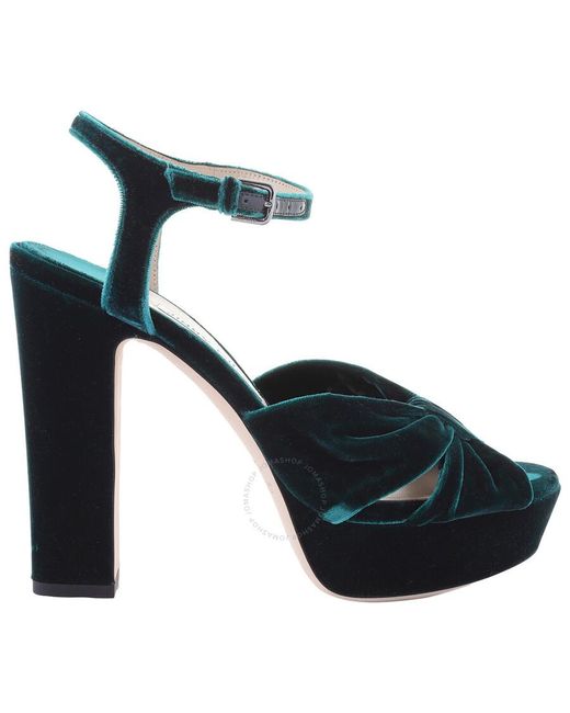Jimmy Choo Blue Heloise 120 Platform Sandals, Brand Size 38 Us