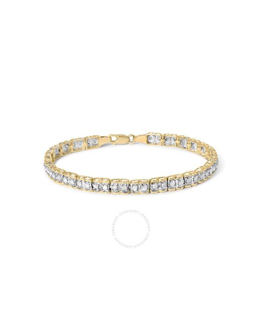 Haus of Brilliance Metallic 10k Gold 1.00 Cttw Round-cut Diamond Link Bracelet