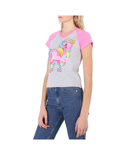 Moschino Blue My Little Pony Print Cotton T-shirt