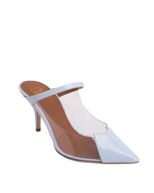 Malone Souliers Brown Baby Blue / Clear Marli 70mm Mules