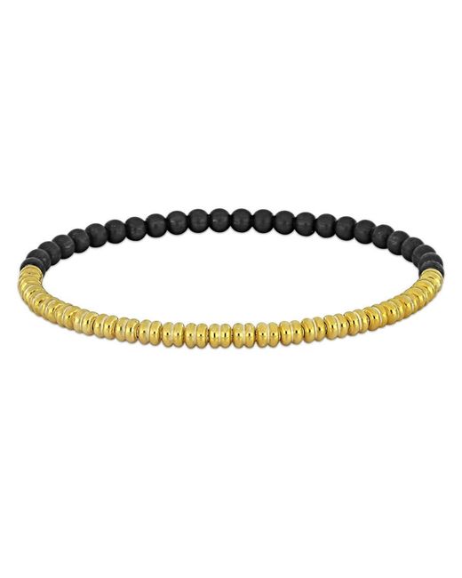 Amour Yellow 4Mm Titanium Spring Bead Elastic Plated Sterling Bracelet