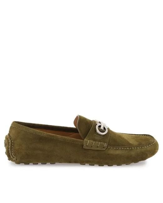 Ferragamo Green Ferragamo Gancini Buckle Detail Drivers for men