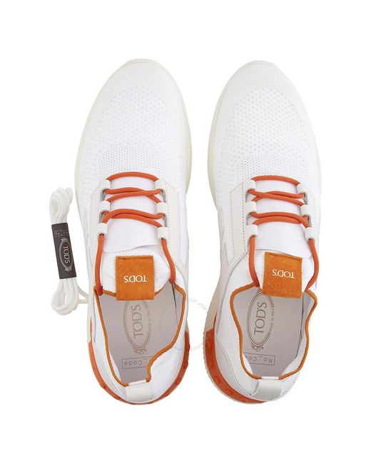 Tod's White No_code_02 Knit High Tech Fabric Sneakers for men