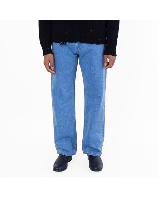 Marni Blue Organic Denim Wide-Leg Jeans for men