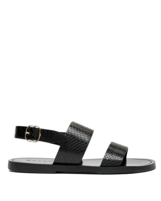 Bally Black Python-Printed Leather Sandals, Brand Size 35 Us