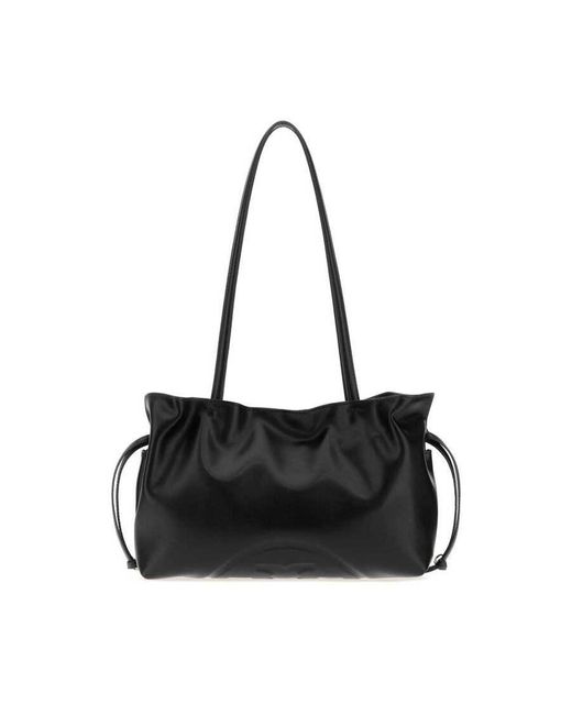 Tory Burch Black Synthetic Leather Small Ella Shoulder Bag Borse A Mano