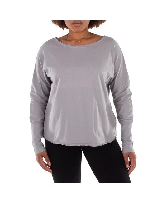 The Good Tee Gray The Effortless V-Neck Long Sleeve Tee