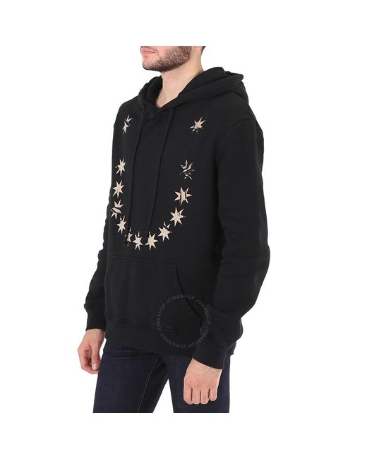 424 Black Star Print Hoodie for men