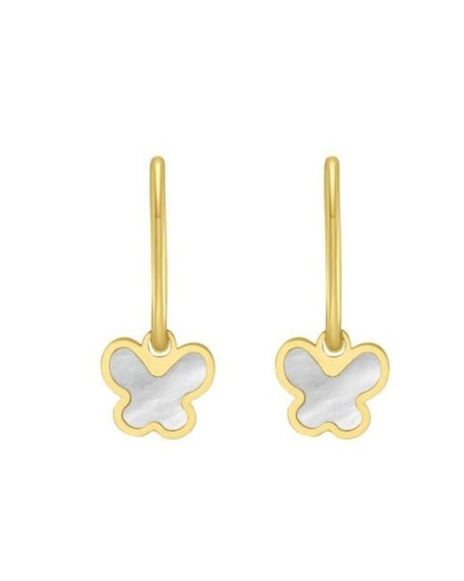 Tresorra Metallic 14K Mop Butterfly Earrings