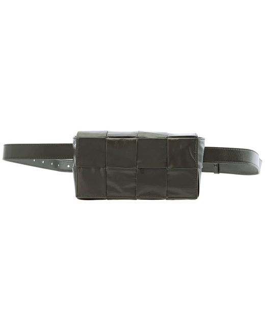 Bottega Veneta Black Camping Mini Intreccio Leather Cassette Belt Bag for men