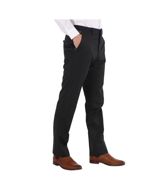 Burberry Black Classic-fit-panelled Wool Tailored Trousers for men