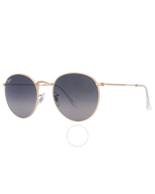 Ray-Ban Gray Round Metal Grey Gradient Sunglasses Rb3447 001/71 53