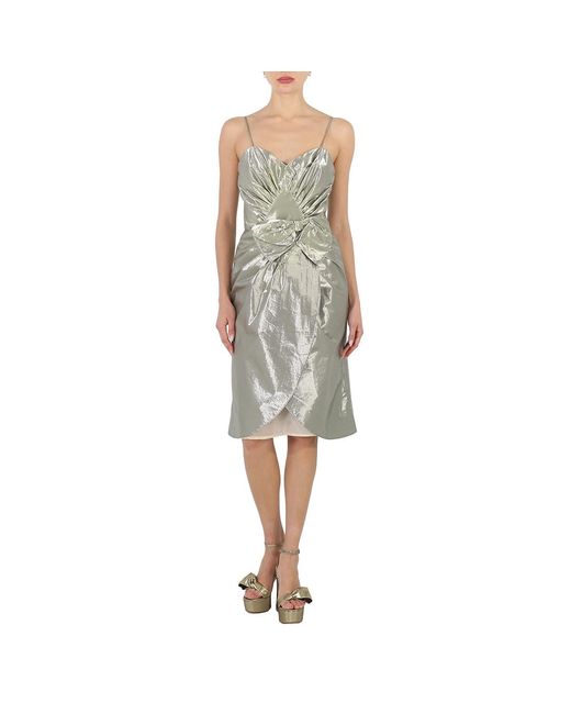 Maison Margiela Natural Ladies Bow Detail Midi Dress