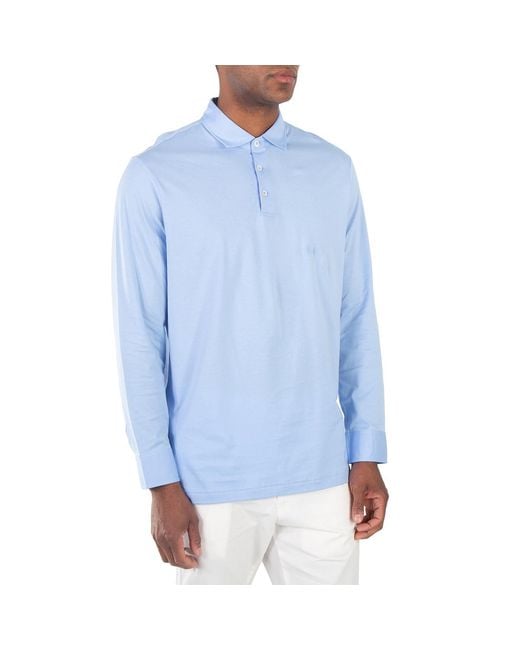 Polo Ralph Lauren Blue Long Sleeve Classic Fit Polo Shirt for men