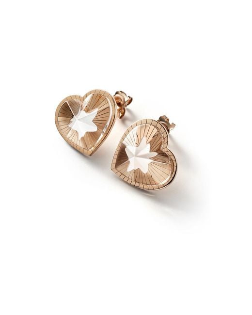 Baccarat Metallic 18K Plated On Sterling, Crystal Heart Earrings 2812895 for men