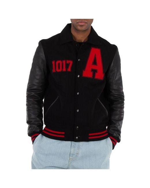 1017 ALYX 9SM Blue Logo Print Varsity-Style Jacket for men