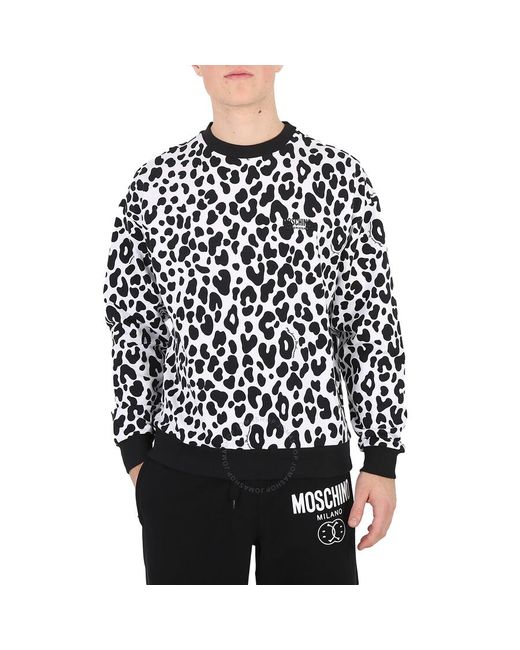 Moschino Black Underwear Animal Print Cotton Sweatshirt for men