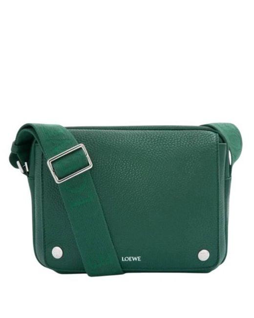 Loewe Green Medium Pebble Messenger Bag for men