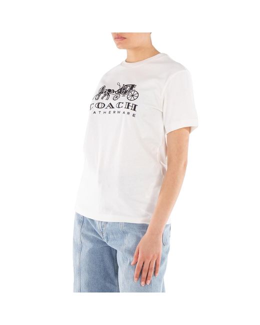 COACH White Horse And Carriage Print Cotton T-Shirt