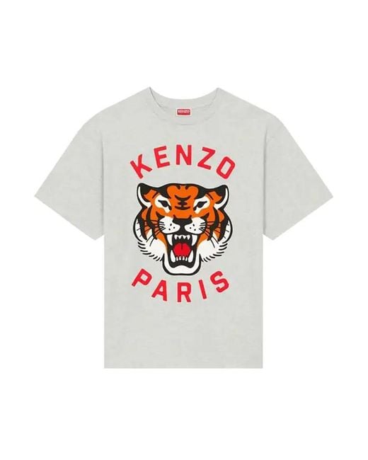 KENZO White Lucky Tiger Oversize Tee for men
