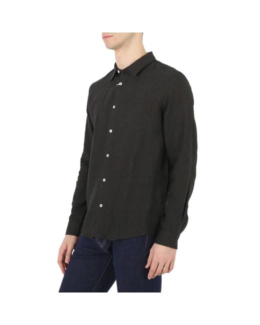 A.P.C. Black Chemise Vincent Linen Shirt for men