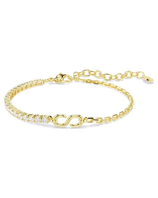Swarovski Metallic Matrix 18K Plated Round Cut Bracelet for men