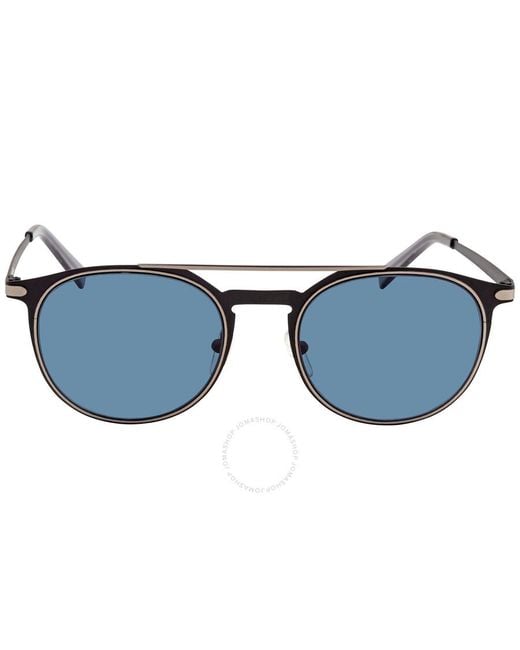 Ferragamo Blue Oval Sunglasses Sf186s 002