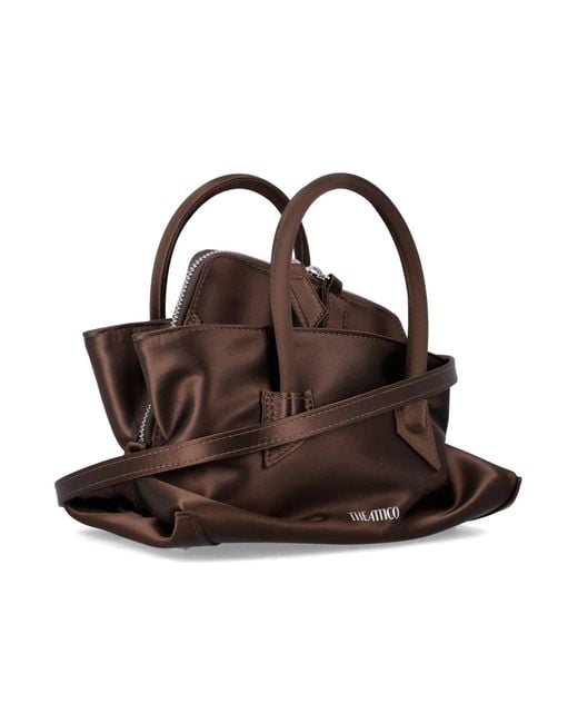 The Attico Brown Satin Top Handle "La Passeggiata Mini"