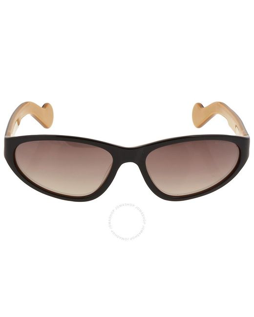 Moncler Brown Smoke Gradient Mask Sunglasses