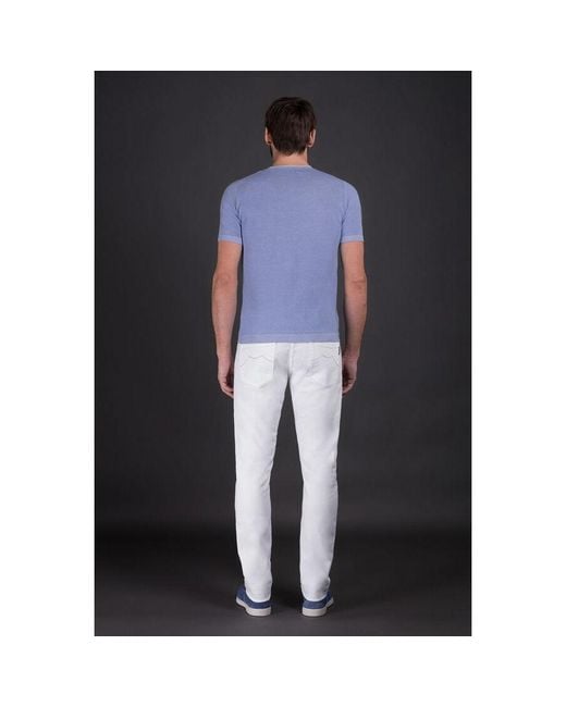 Moorer Blue Light Short Sleeve Sweater for men