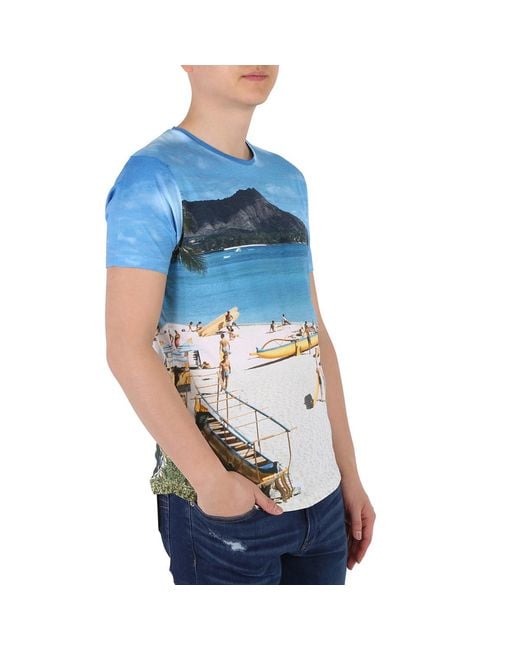 Orlebar Brown Blue Photographic Print T-Shirt for men