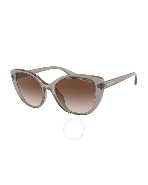 Armani Exchange Brown Gradient Cat Eye Sunglasses Ax4111su 824013 54