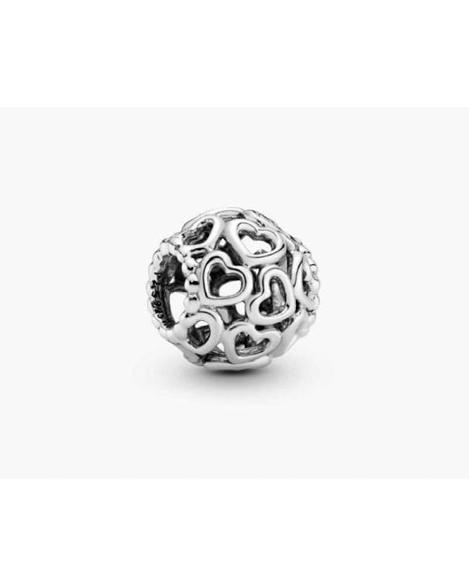 Pandora White Openwork Hearts Charm