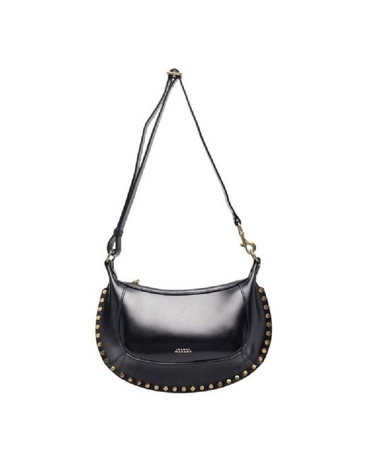 Isabel Marant Black Studded Baguette Shoulder Bag
