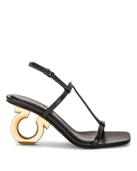 Ferragamo Black Elina T-Strap Gancini Sandals for men