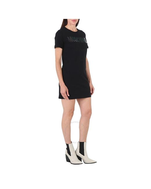 Moschino Black Fantasy Print Couture Short-sleeve T-shirt Dress