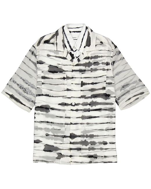 Burberry Gray Watercolour Print Double-layered Shirt for men