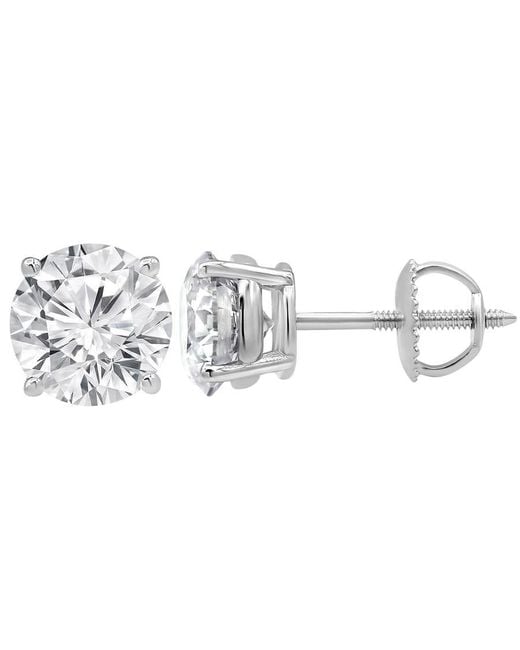 Brilliant Diamond Metallic 14Kt 2.50 Carat Lab Grown Diamond Stud Earrings For