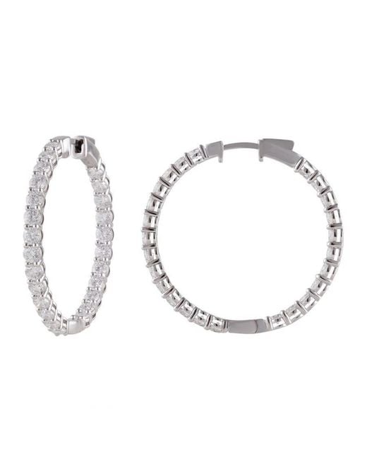 Brilliant Diamond Metallic 5 Carat Round Diamond Inside Out Hoop Earrings Set