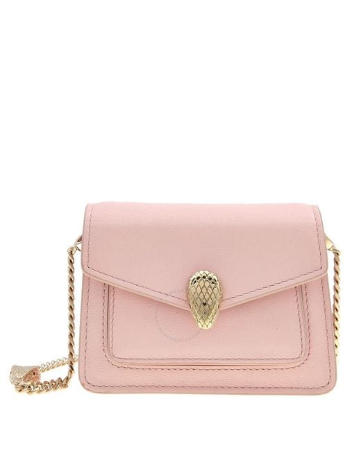 BVLGARI Pink Serpenti Forever Leather Micro Bag