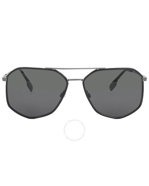 Burberry Gray Ozwald Dark Grey Geometric Sunglasses Be3139 114487 58 for men