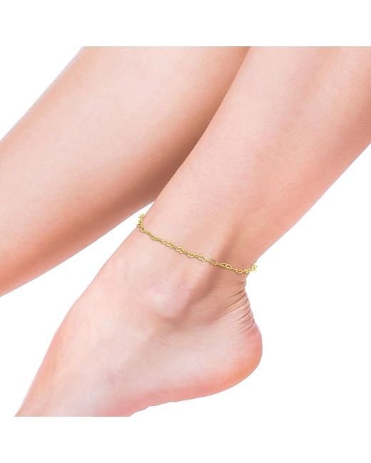 Amour Metallic 3Mm Heart Link Anklet
