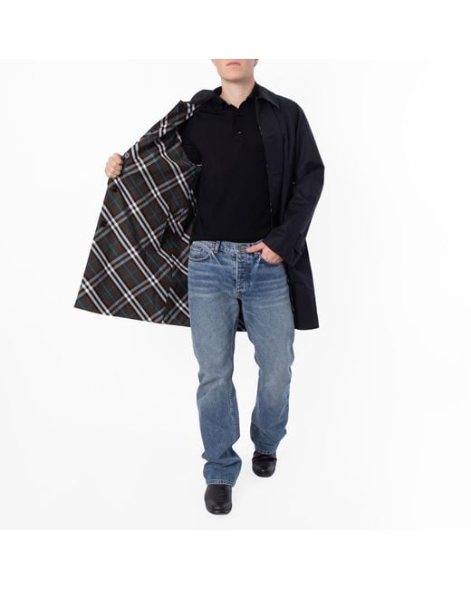 Burberry Black Check Reversible Gabardine Car Coat, Brand Size 48 Us for men