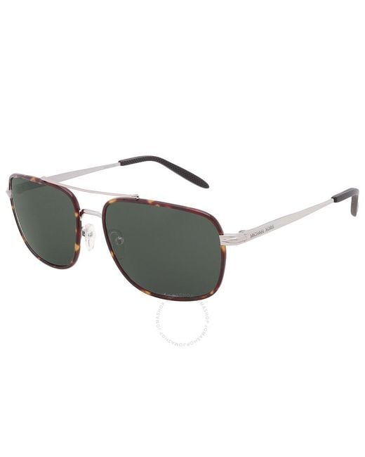 Michael Kors Glasgow Green Rectangular Sunglasses Mk1133j 101482 60 for men